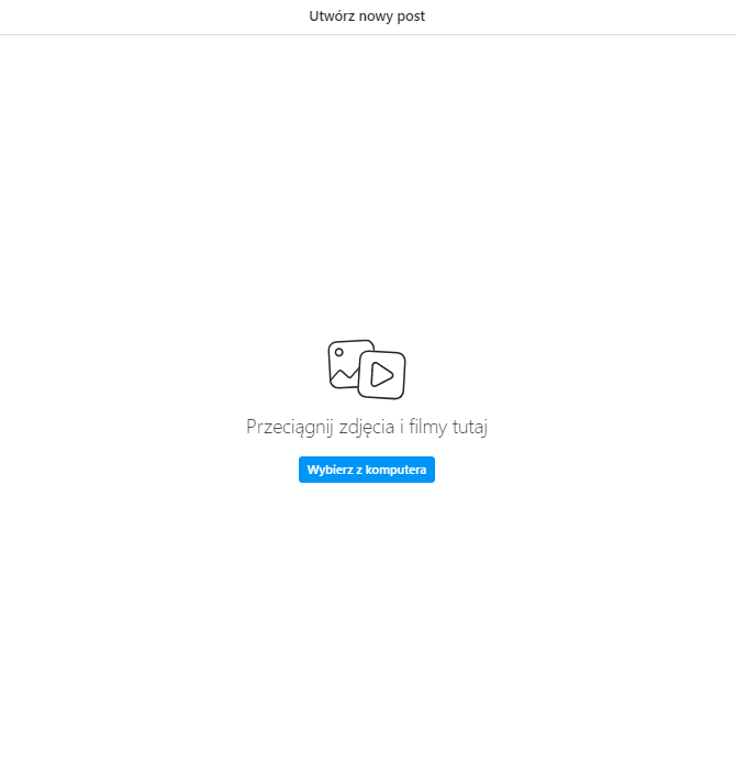 Widok funkcji „Utwórz nowy post” na desktopie Widok funkcji „Utwórz nowy post” na desktopie