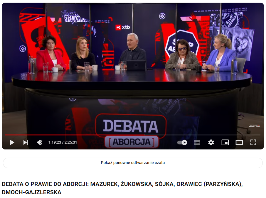 Debata o aborcji w Kanale Zero