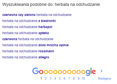 Wyniki wyszukiwania Google