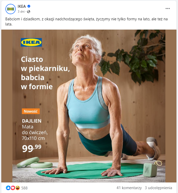 Post IKEA z okazji Dnia Babci i Dziadka