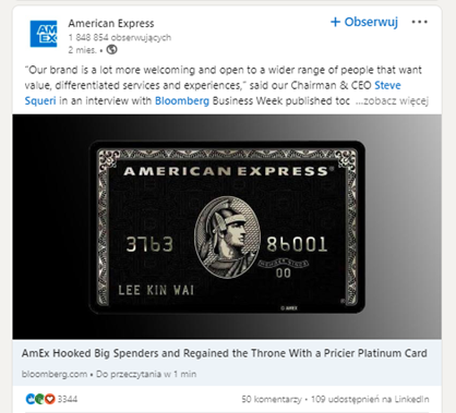 działanie marketingu odpowiedzialnego społecznie prowadzone przez firmę american express