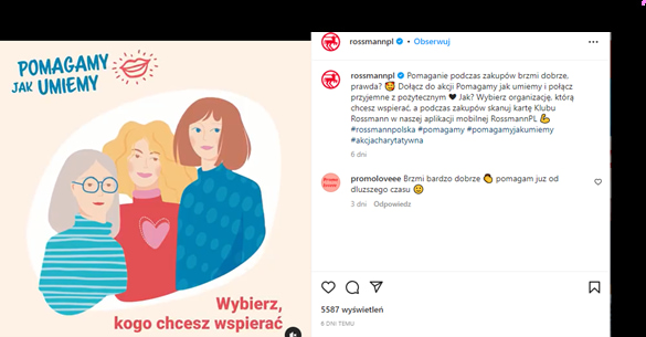 działanie marketingu odpowiedzialnego społecznie prowadzone przez firmę rossmann