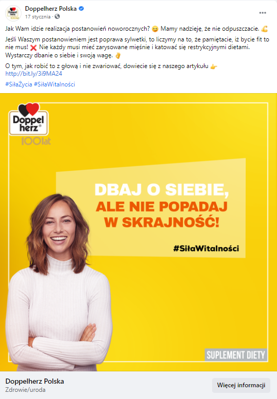 przykład cyklu contentowego dla marki doppelherz