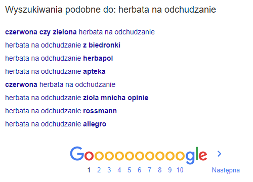 Wyszukiwania podobne w Google