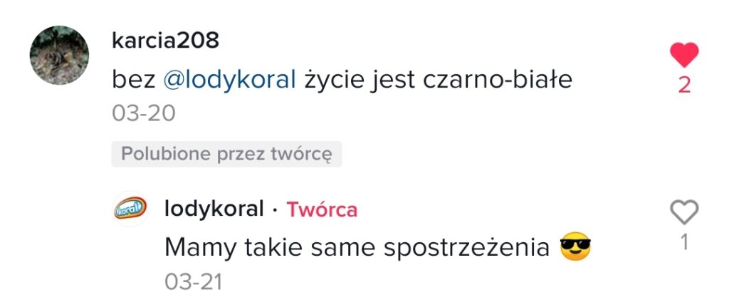 komentarz na tiktoku