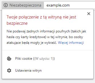 informacja o braku ssl w witrynie