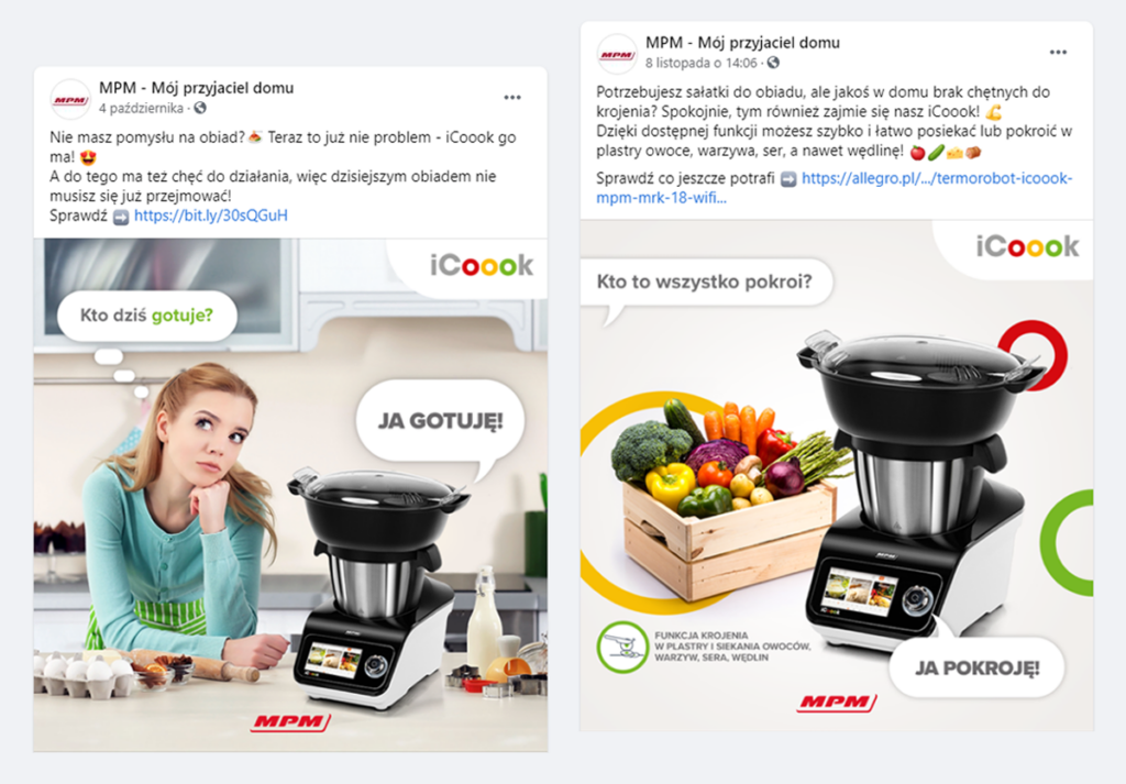 promocja na Facebooku multifunkcyjnego robota kuchennego