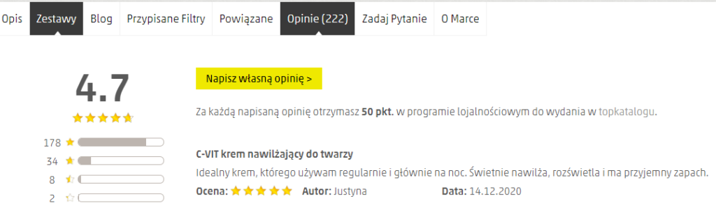 opinie w sklepie internetowym