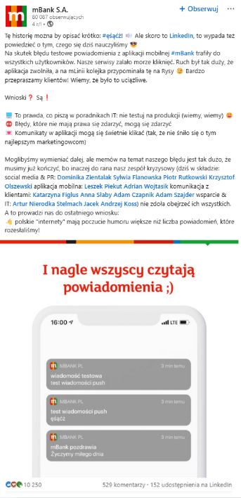 mBank – niepokojące powiadomienia push